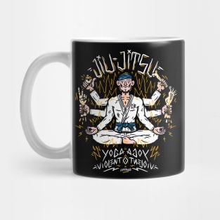 Yoga + Violencia = Jiu Jitsu (cinta azul) Mug